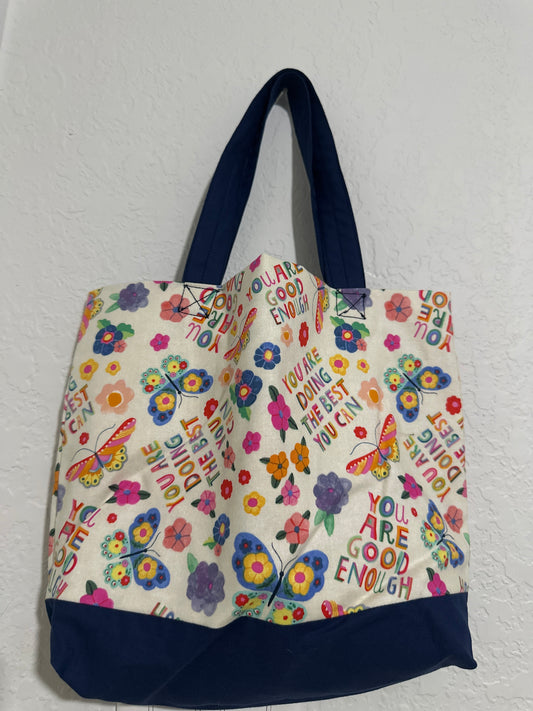 Positive Vibes Tote Bag Handmade