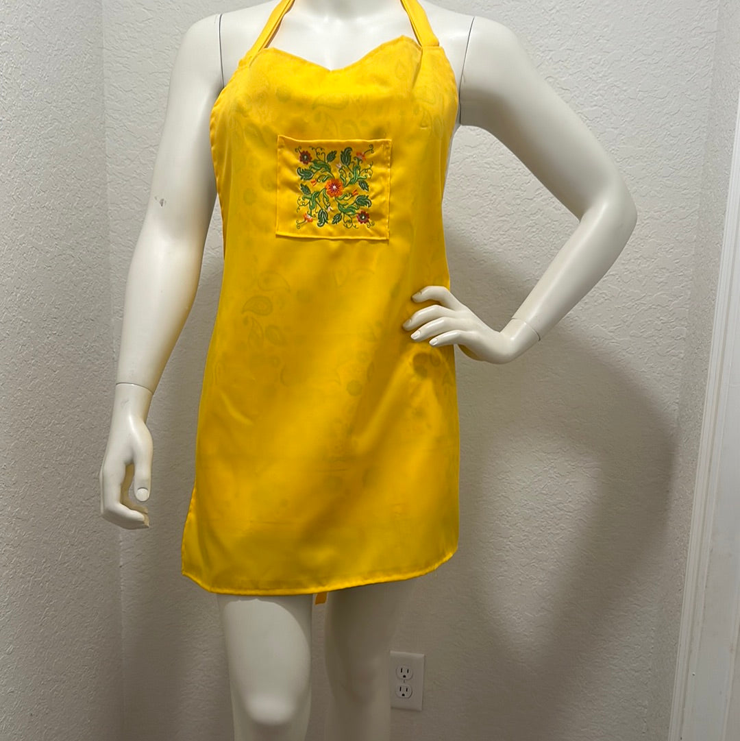 “PaisleyFloral” Embroidered Reversible Apron